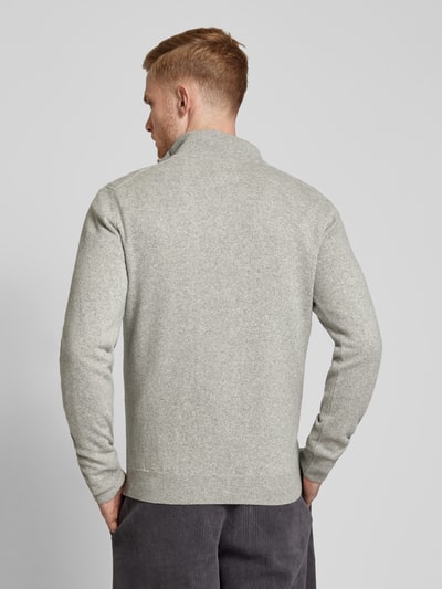 Gant Gebreide pullover met labelstitching, model 'SUPERFINE' Middengrijs gemêleerd - 5