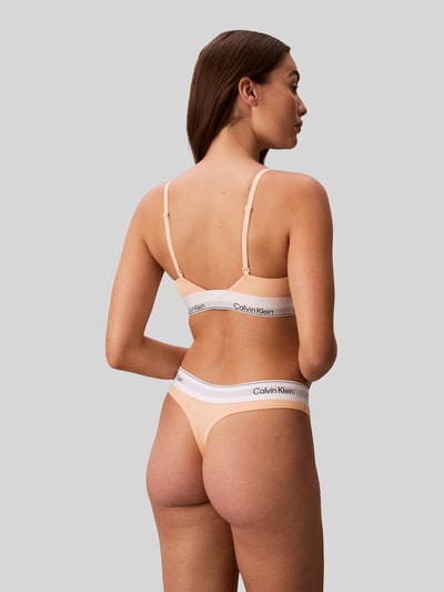Calvin Klein Underwear Bralette aus Baumwoll-Mix mit Logo-Bund Apricot 5