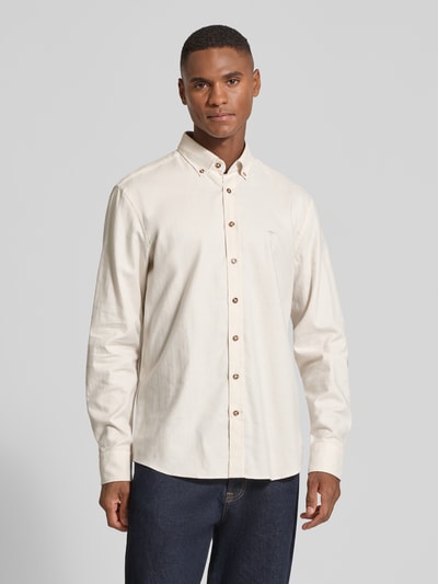Fynch-Hatton Regular Fit Freizeithemd mit Button-Down-Kragen Beige 4
