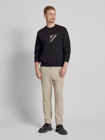 Emporio Armani Sweatshirt mit gerippten Abschlüssen Black 1