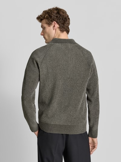 JAKE*S STUDIO MEN Sweter z dzianiny z kołnierzykiem polo Ciemnoszary 5