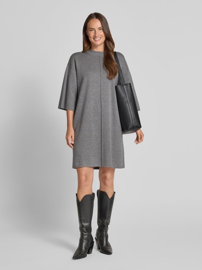 OPUS Knielanges Strickkleid mit 1/2-Arm Modell 'Wanalo' Hellgrau 1