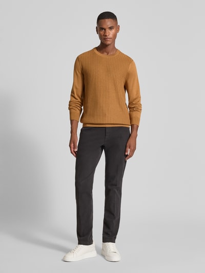 Strellson Regular Fit Strickpullover aus Baumwolle Modell 'ADRIAN' Camel 1