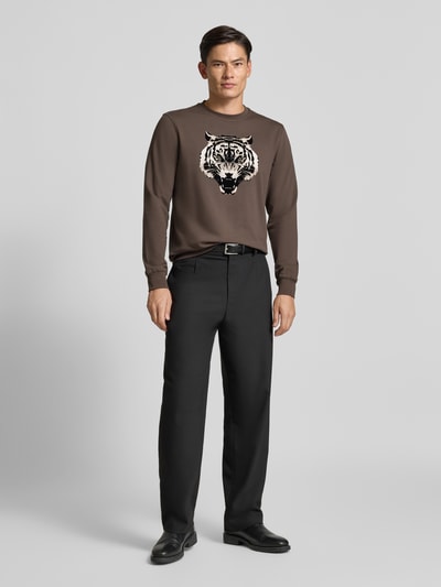 Antony Morato Regular fit sweatshirt met dierenprint Olijfgroen - 1