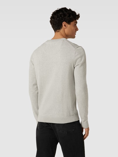 Tom Tailor Gebreide pullover met labelstitching Lichtgrijs - 5