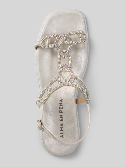 ALMA EN PENA Sandalette mit Strasssteinbesatz Silber 3