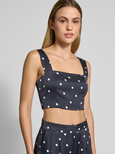 INFLUENCER'S CHOICE BY P&C* Top bluzkowy krótki o kroju slim fit z prostokątnym dekoltem Granatowy 3