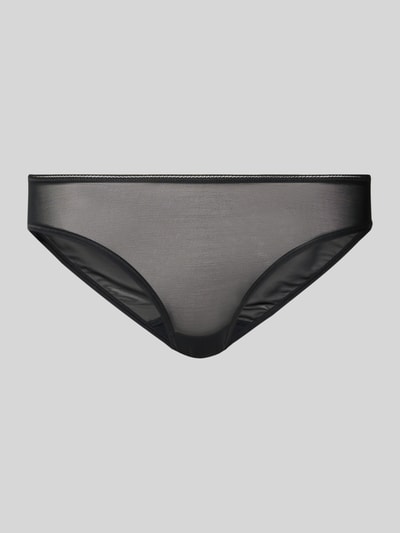 Produktfoto, Slip mit elastischem Bund Modell 'SmoothIllusion' von Hanro aus schwarzem Material-Mix mit Stretch-Anteil, körpernahe Passform.