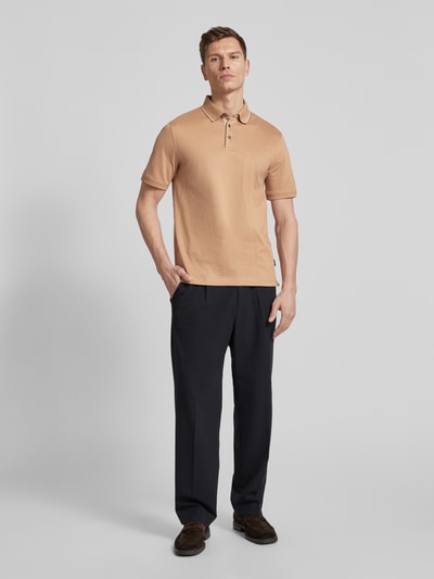 bugatti Poloshirt mit Label-Detail Camel 1