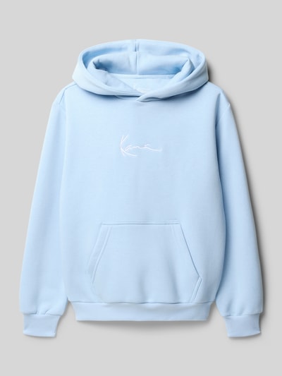 KARL KANI Bluza z kapturem o kroju regular fit z mieszanki bawełny z kieszenią kangurką Niebieski 1