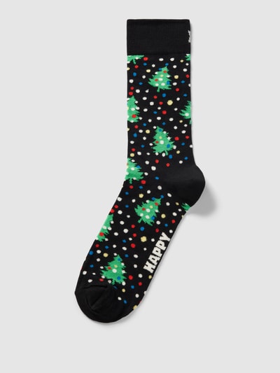 Happy Socks Sokken met motiefprint, model 'CHRISTMAS NIGHT' Zwart - 1