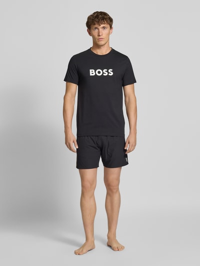 BOSS T-shirt met labelprint Zwart - 1