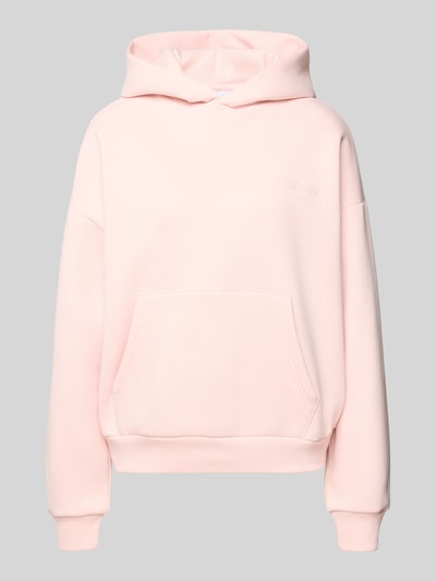 Productfoto, Hoodie met Logo-Print en Känguru-Tasche van REVIEW, lichtroze katoenmix, loose fit, logoprint, kangoeroezak