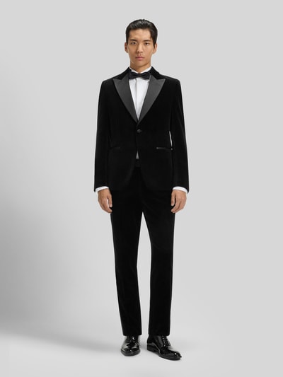 BOSS Slim Fit Anzughose aus reiner Baumwolle Modell 'H-GENIUS' Black 1