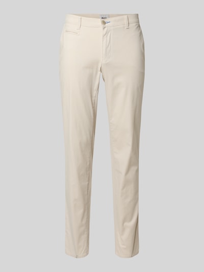 Productfoto, Slim Fit Stoffhose met achterzakken model 'Fabio' van Brax in beige, elastische katoenmix, vlakke textuur, slim fit, heren