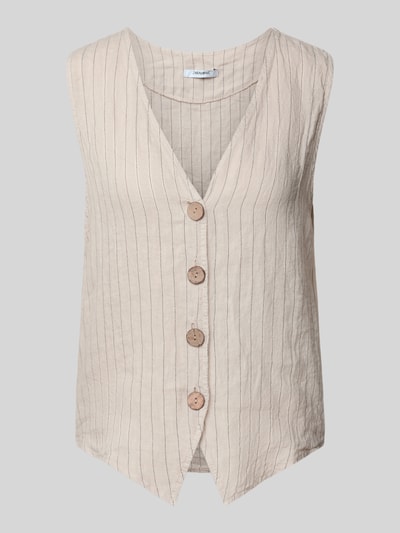 ZABAIONE Regular Fit Weste aus reinem Leinen Beige 2