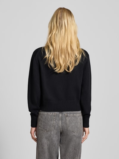 Calvin Klein Jeans Gebreide coltrui, model 'CHENILLE' Zwart - 5