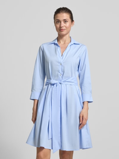 0039 Italy sukienka koszulowa z wiązanym paskiem model 'JULE' Jasnoniebieski 4