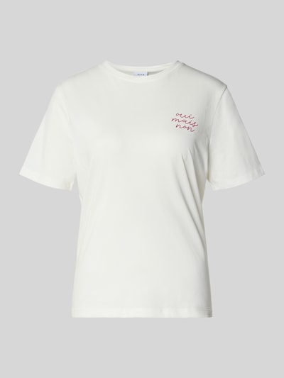 Produktfoto, T-Shirt aus Baumwolle Modell 'SYBILLA' von Vila, reine Baumwolle, gerader Schnitt, Rundhalsausschnitt, Farbe Weiß