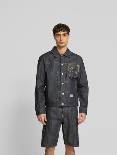 Evisu Jeansjacke aus reiner Baumwolle Jeansblau 4