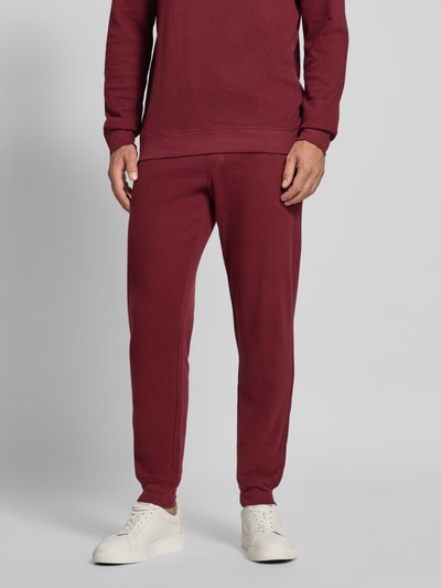 Tommy Hilfiger Regular fit sweatpants van puur katoen Bordeaux - 4