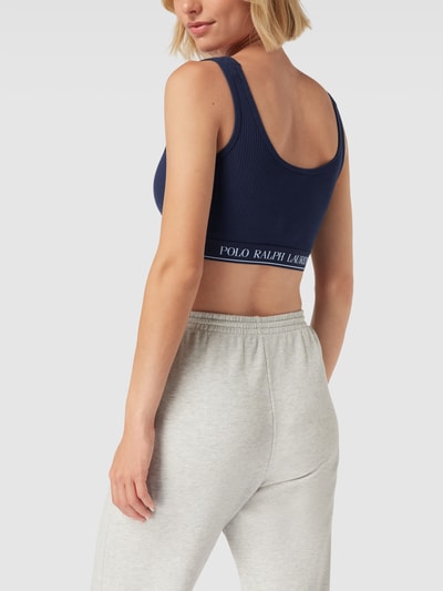 Polo Ralph Lauren Stanik z efektem prążkowania model ‘BRALETTE SLEEVELESS TANK’ Granatowy 5