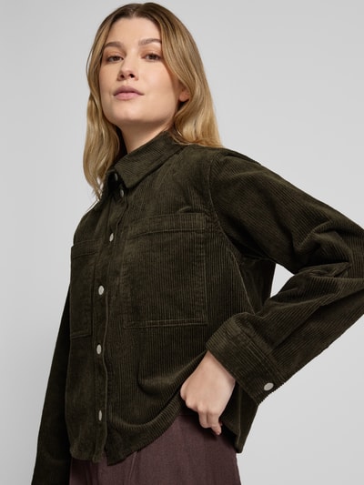 MSCH Copenhagen Regular fit corduroy blouse met borstzakken, model 'Arcelle Geggo' Kaki - 3