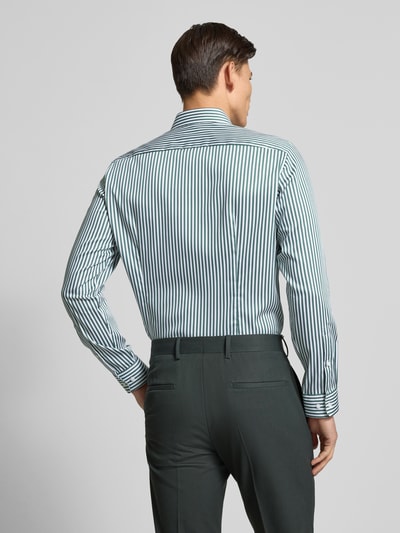 Jake*s Regular fit zakelijk overhemd van katoen met kentkraag Rietgroen - 5