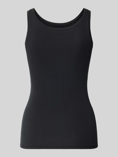 Produktfoto, Slim Fit Tanktop aus Baumwoll-Mix von SKINY in Schwarz, ärmellos, mit Rundhalsausschnitt, glatte Textur, Damenmode