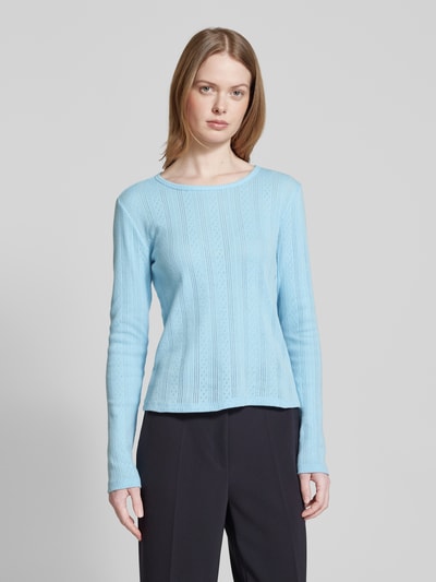 Vero Moda Regular Fit Langarmshirt aus reiner Baumwolle Modell 'LISA'
 Hellblau 4