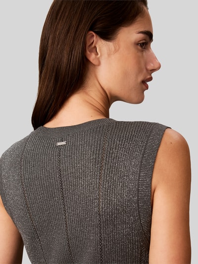 Calvin Klein Womenswear Stricktop mit breiten Trägern Mittelgrau Melange 6