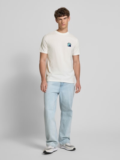 Blend T-Shirt mit Motiv- und Statement-Stitching Modell 'JOBBE' Weiss 1