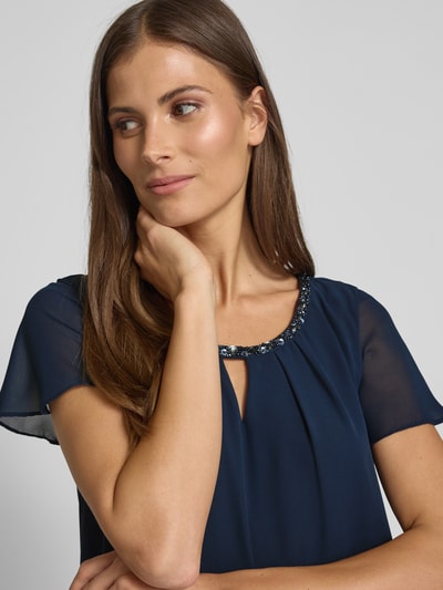 Christian Berg Cocktail Knielanges Cocktailkleid mit Schlüsselloch-Ausschnitt Dunkelblau 3
