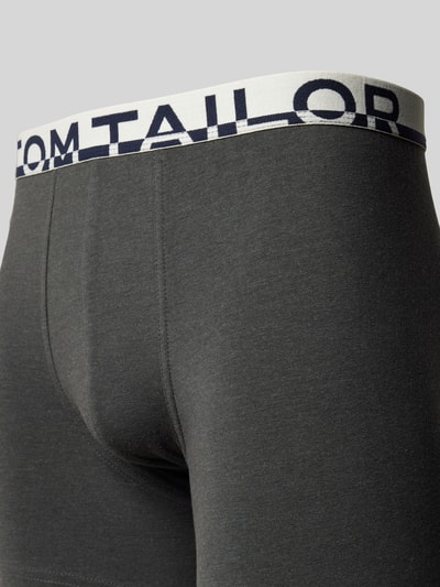 Tom Tailor Obcisłe bokserki o kroju slim fit z napisem z logo w pasie Antracytowy 2