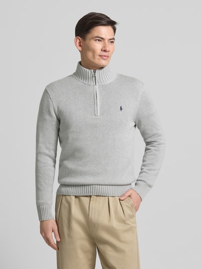 Polo Ralph Lauren Troyer mit Label-Stitching Hellgrau Melange 4