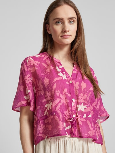 Jake*s Collection Blouse met knoopdetail Fuchsia gemêleerd - 3