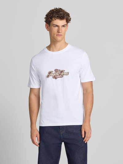 JACK & JONES T-Shirt mit Label-Print Modell 'CASSIS' Weiss 4