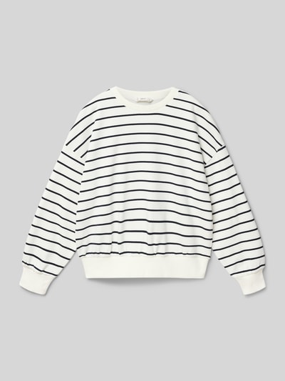 Produktfoto, Sweatshirt mit Rundhalsausschnitt Modell 'BOAT' von Mango, weiße und marineblaue Streifen, Reine Baumwolle, Relaxed-Fit