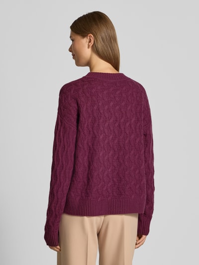 Christian Berg Woman Gebreide pullover van kasjmier met ronde hals Bordeaux - 5