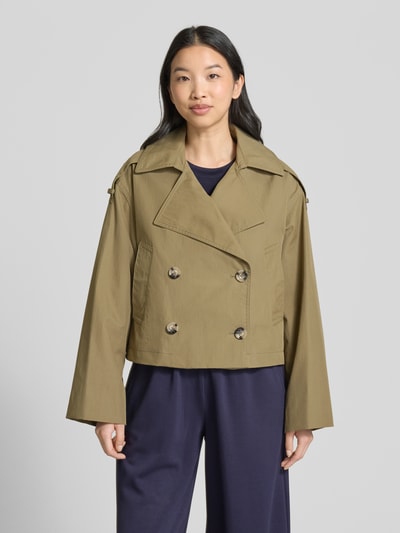 Mango Trenchcoat mit Leistentaschen Modell 'LIPA' Khaki 4