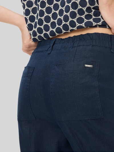 Brax Straight Fit Leinenhose mit elastischem Bund Marine 6