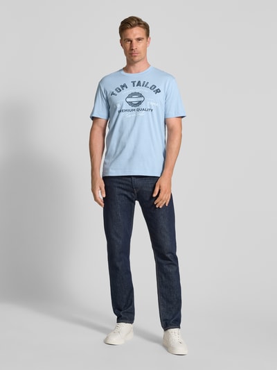 Tom Tailor Regular Fit T-Shirt aus reiner Baumwolle Hellblau 1