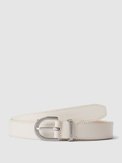 CK Calvin Klein Leren riem met doornsluiting in metallic, model 'MUST' Offwhite - 1