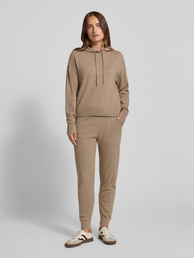 Jake*s Casual Joggingbroek van kasjmier met elastische band Hazelnoot - 1