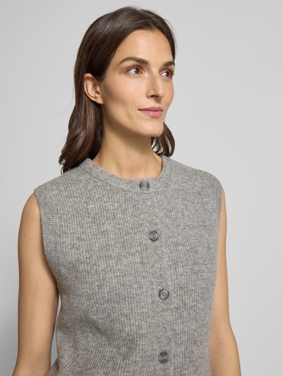 Oui Mouwloos vest met ronde hals en knoopsluiting Middengrijs - 3