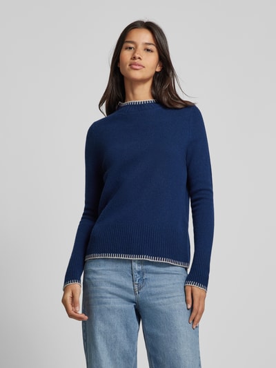 Christian Berg Woman Wollen pullover met opstaande kraag Donkerblauw - 4