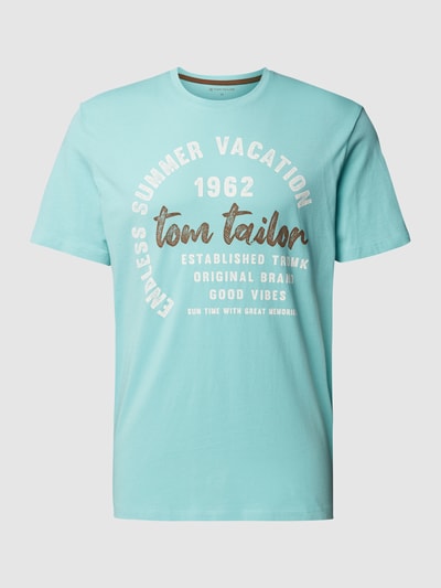Tom Tailor T-Shirt mit Label-Print Aqua Blau 2