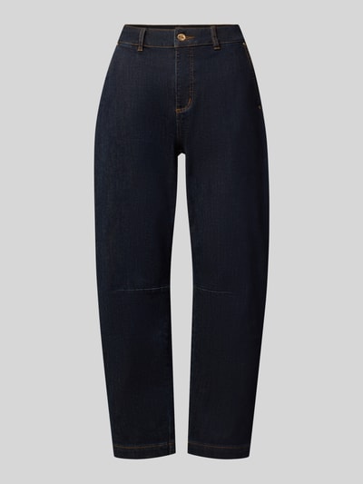 Produktfoto, Barrel Jeans aus Baumwoll-Mix von Buena Vista, donkerblau, rechte pijpen, zichtbare stiksels, Dames Barrel Jeans van Buena Vista