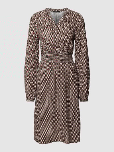 Zero Knielange jurk met all-over motief Zwart - 2