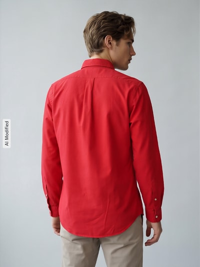 Polo Ralph Lauren Koszula casualowa z czystej bawełny z haftowanym detalem z motywem Czerwony 5
